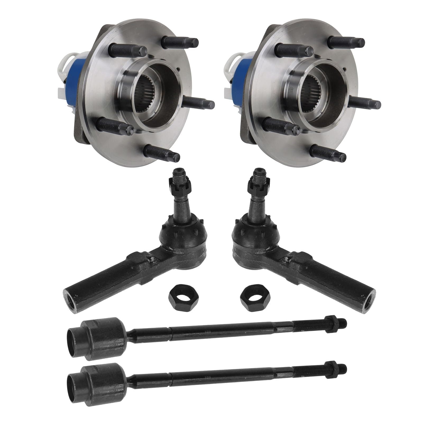 Wheel Hub & Tie Rod Front Inner Outer Kit w/ABS for Buick Chevy Oldsmobile