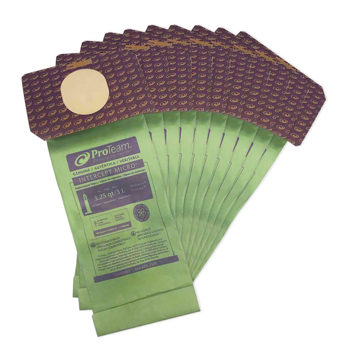 103483 Intercept Micro Filter Bags with 3.25-Quart Capacity, 10-Pack of Replacement Vacuum Filters , Green