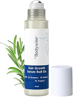 Be Bodywise 3% Hair Growth Serum (Roll On) 3% Redensyl, 2% Aminexil & 2% Anagain Thicker & Stronger Hair Growth For All Hair Types Rosemary 10 ml (Pack of 1)