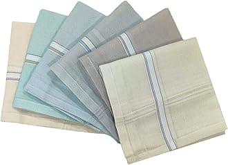 Kuber Industries Cotton Hanky For Men|Premium Handkerchief For Men|Neat Stiched With Printed Colors " 50x50 CM"|Pack of 6 (Light Multi)