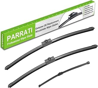 PARRATI® High Performance Premium All-Season Automotive Windshield Wipers with Rear Wiper Blades Replacement for Volkswagen Touareg Porsche Cayenne,Easy DIY Install 26"+26"+14" (Set of 3)
