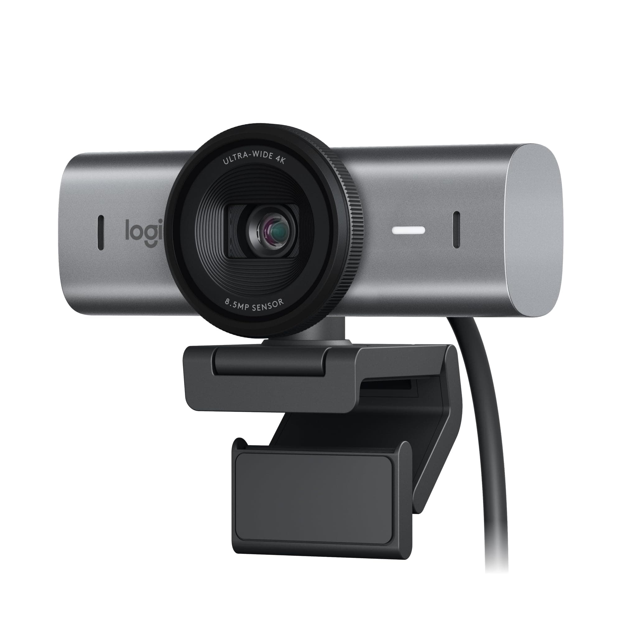 MX Brio Ultra HD 4K Collaboration and Streaming Webcam, 1080p at 60 FPS, Dual Noise Reducing Mics, Show Mode, USB-C, Webcam Cover, Works with Microsoft Teams, Zoom, Google Meet, Graphite
