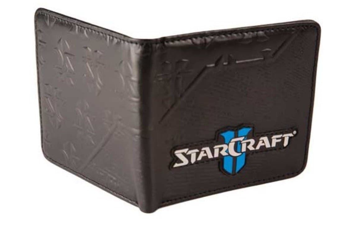 STARCRAFT Logo Black Leather Bi-Fold WALLET