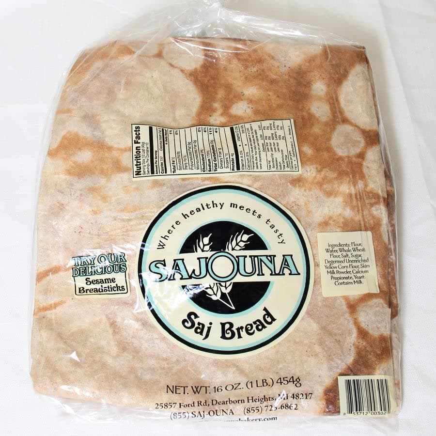 SAJOUNA BAKERY Hand made Saj Bread, Markouk. Pita Bread 16.oz 5pk