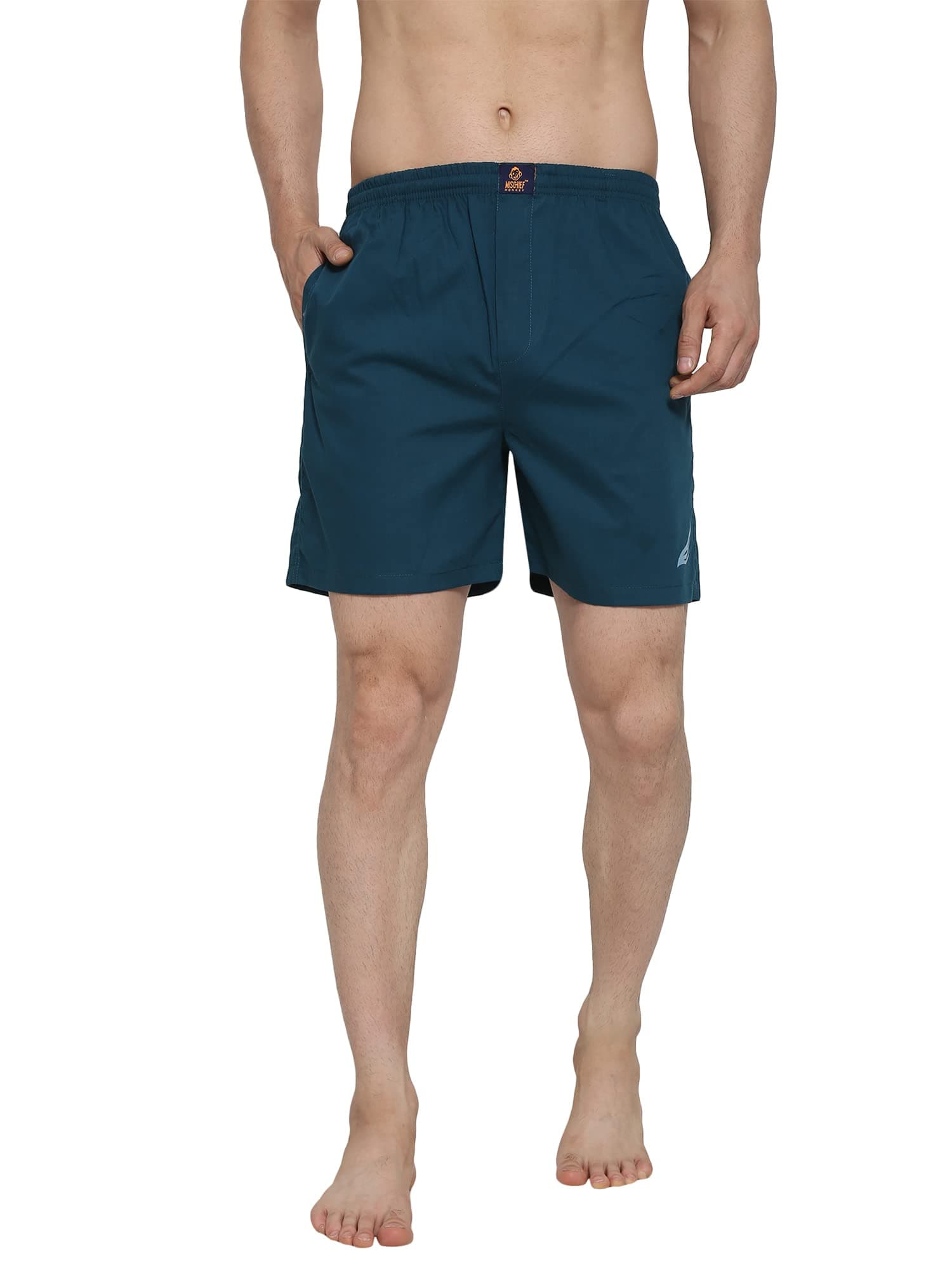 Mischief Monkey Men's 100% Cotton Solid Boxer Shorts | Shorts for Men | Regular Wear | Half Pants for Men | Innerwear Men | Half Pant | Shorts for Men Cotton