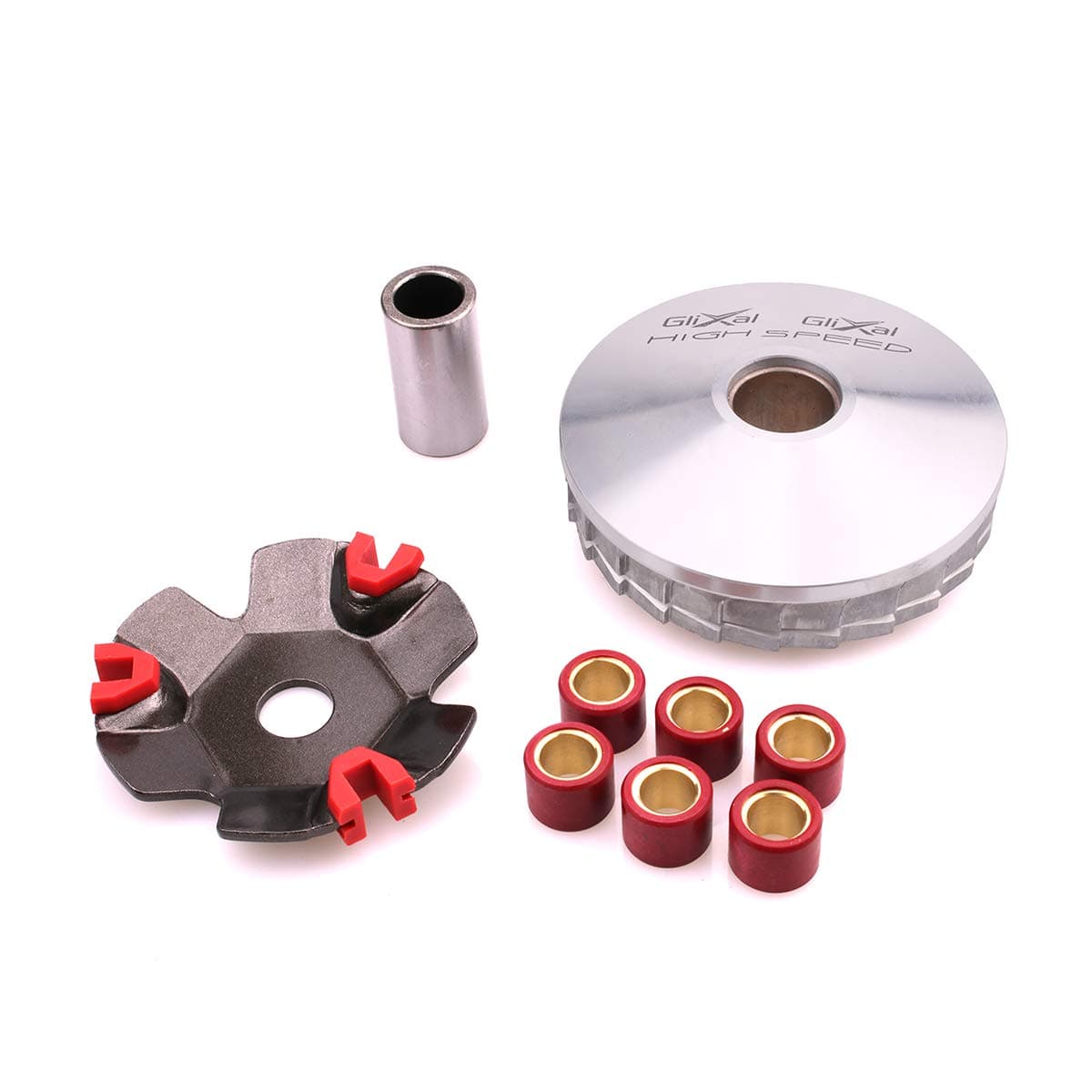Glixal ATKS-041 High Performance Racing Variator Kit with 6.5 gram Roller Weights for Chinese Scooter Moped ATV 4-Stroke GY6 50cc 80cc 100cc 139QMB 139QMA Engine Front Clutch