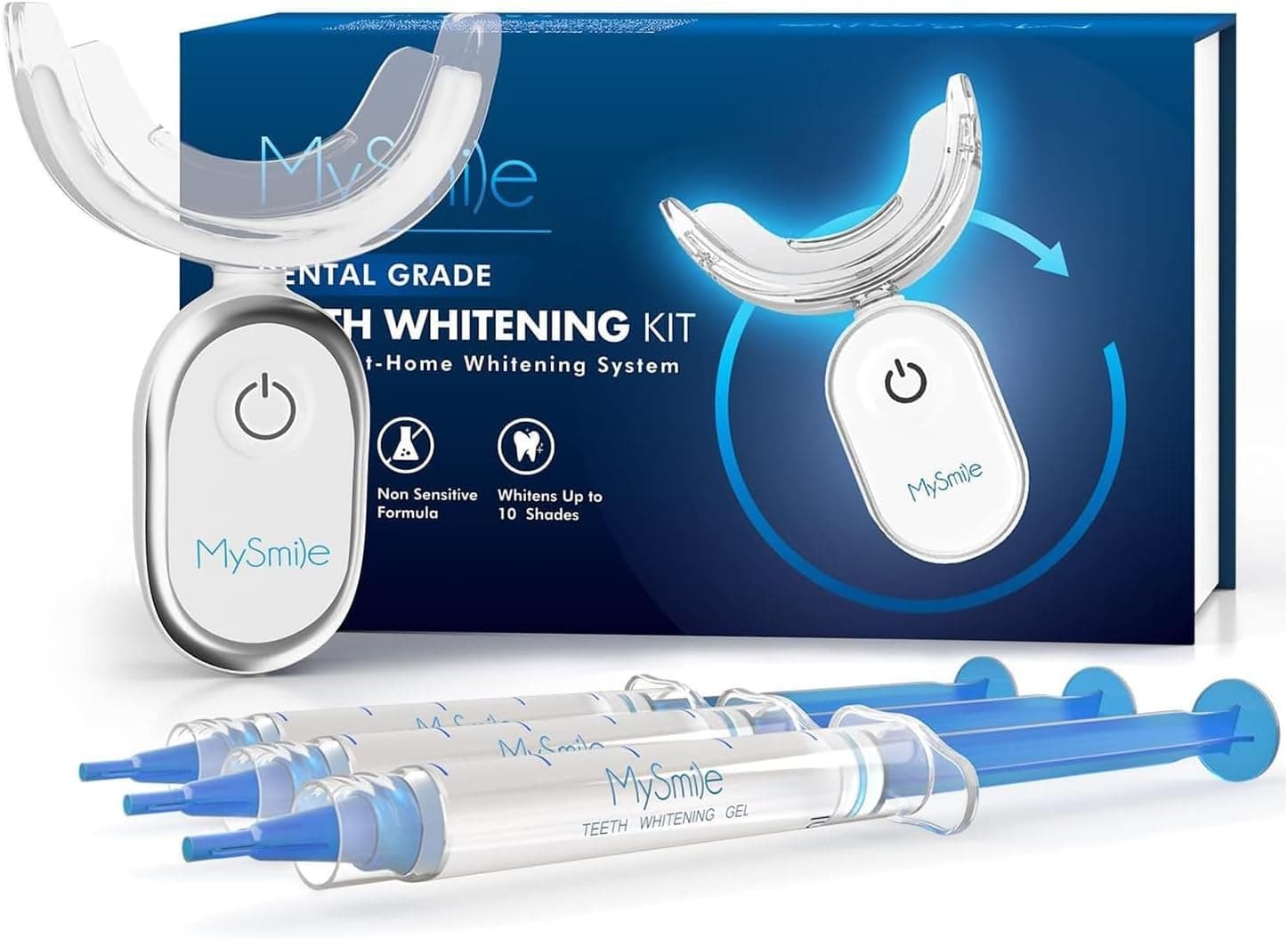 Teeth Whitening Kit for Sensitive Teeth with LED Light, 10 Min Non-Sensitive Fast Teeth Whitener, 3Pcs Teeth Whitening Gel, Powerful whitening, Enamel Safe