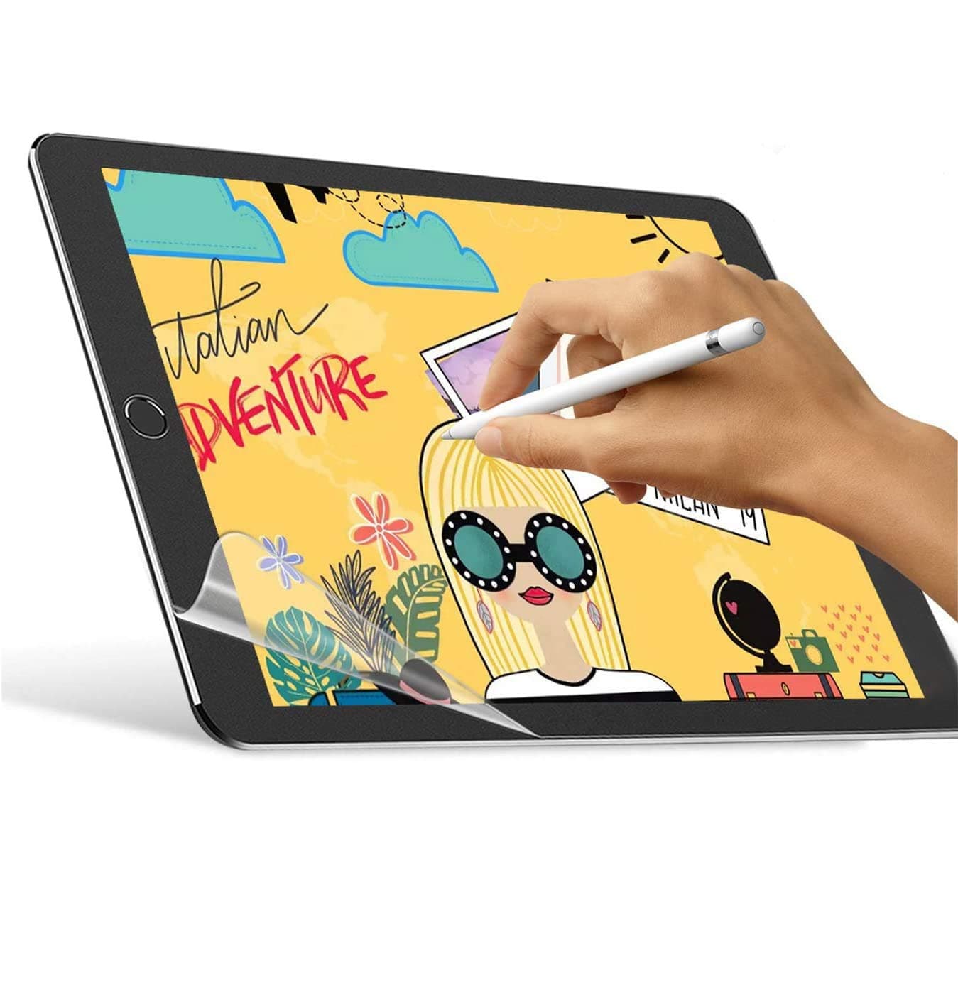 VIUAUAX [2 Pack] Paperfeel iPad Pro 12.9 Screen Protector (2020 & 2018 Models Without Home Button), Paperfeel iPad pro 12.9 Matte PET Film for Drawing Anti-Glare and Paper Texture