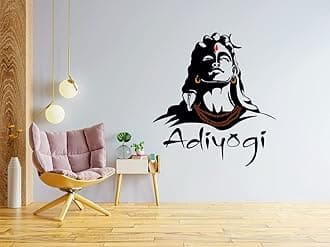 Home Decor Shiv Ji Adiyogi Elegant Wall Art Sticker Poster for Living Bed Room Office Space (Matt Vinyl 50CM X 61 cm)(Desg-03)