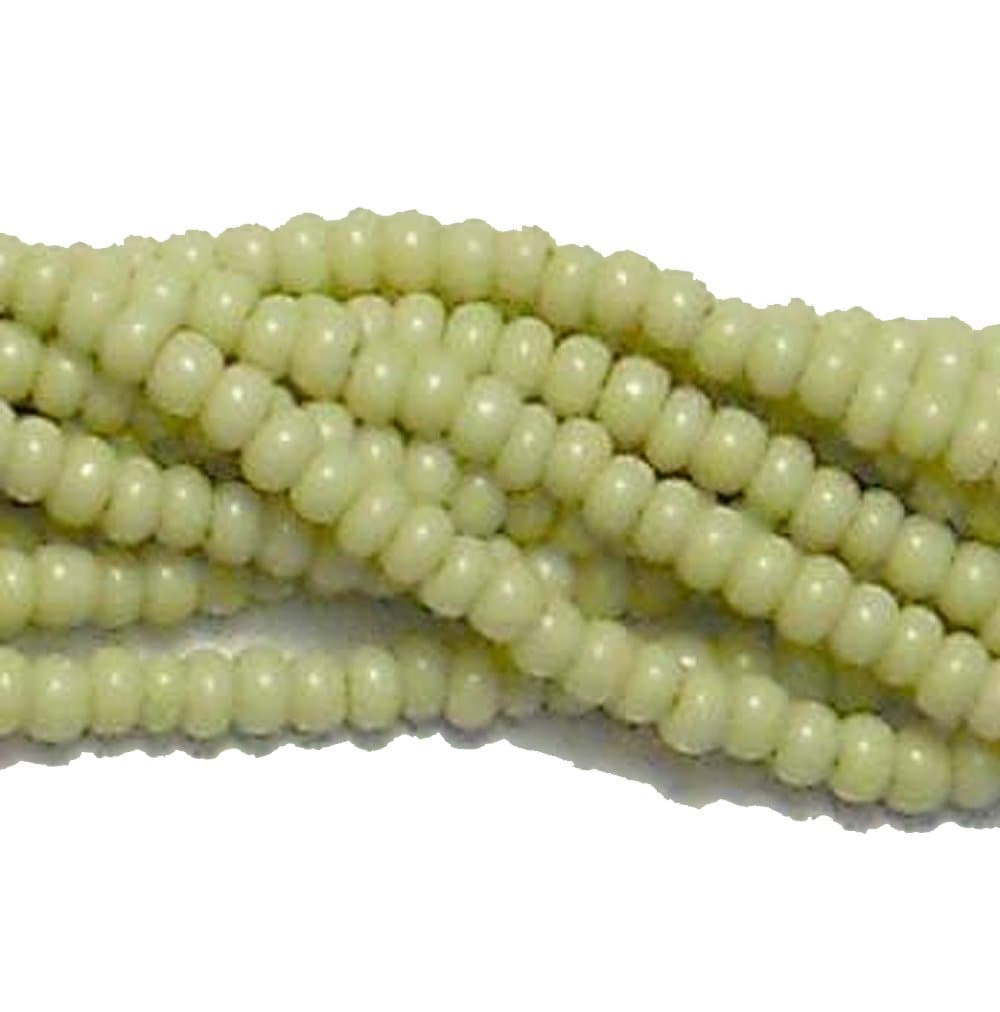 Czech 11/0 Glass Seed Beads (4)(6 String Hanks) Which is 24 18 Strands Preciosa Jablonex (Opaque Olive Sol-Gel)