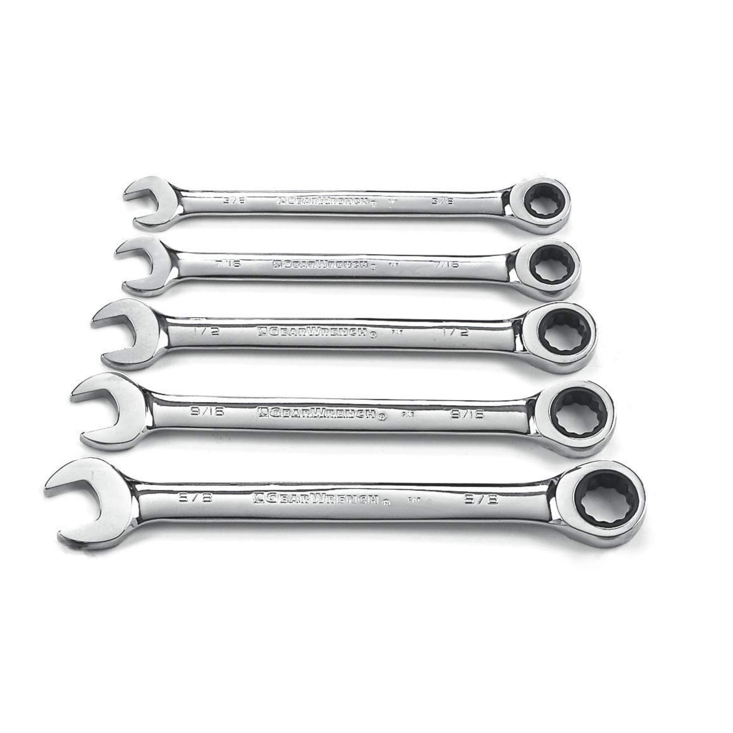 5 Pc. 12 Pt. Ratcheting Combination Wrench Set, SAE - 93005