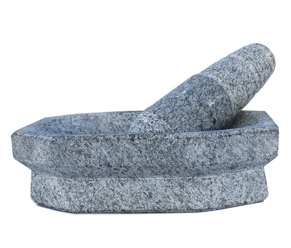 Mortar and Pestle Set Stone 10 * 6 inch greay