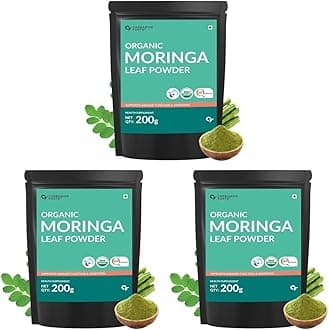 Carbamide Forte 100% Organic Moringa Powder - Moringa Oleifera - USDA Certified Organic Moringa for Immunity, Digestion & Energy - 200g Veg Powder (Pack of 3)