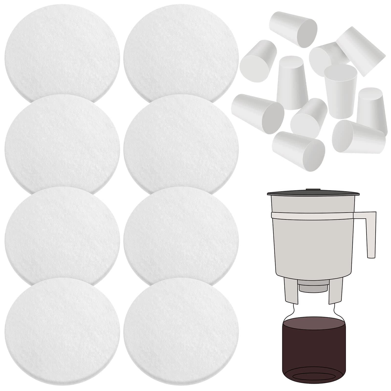 20 Pack Cold Brew Coffee Filters Include 8 Coffee Filter 12 Reusable Replacement Rubber Stoppers Kit for Cold Brew System