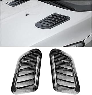 Blilo Car Hood Vents, 2PCS Universal Hood Air Vents for Car Hood Scoop, Bonnet Vent Hood Air Intake Trim Cover (Carbon Fiber)