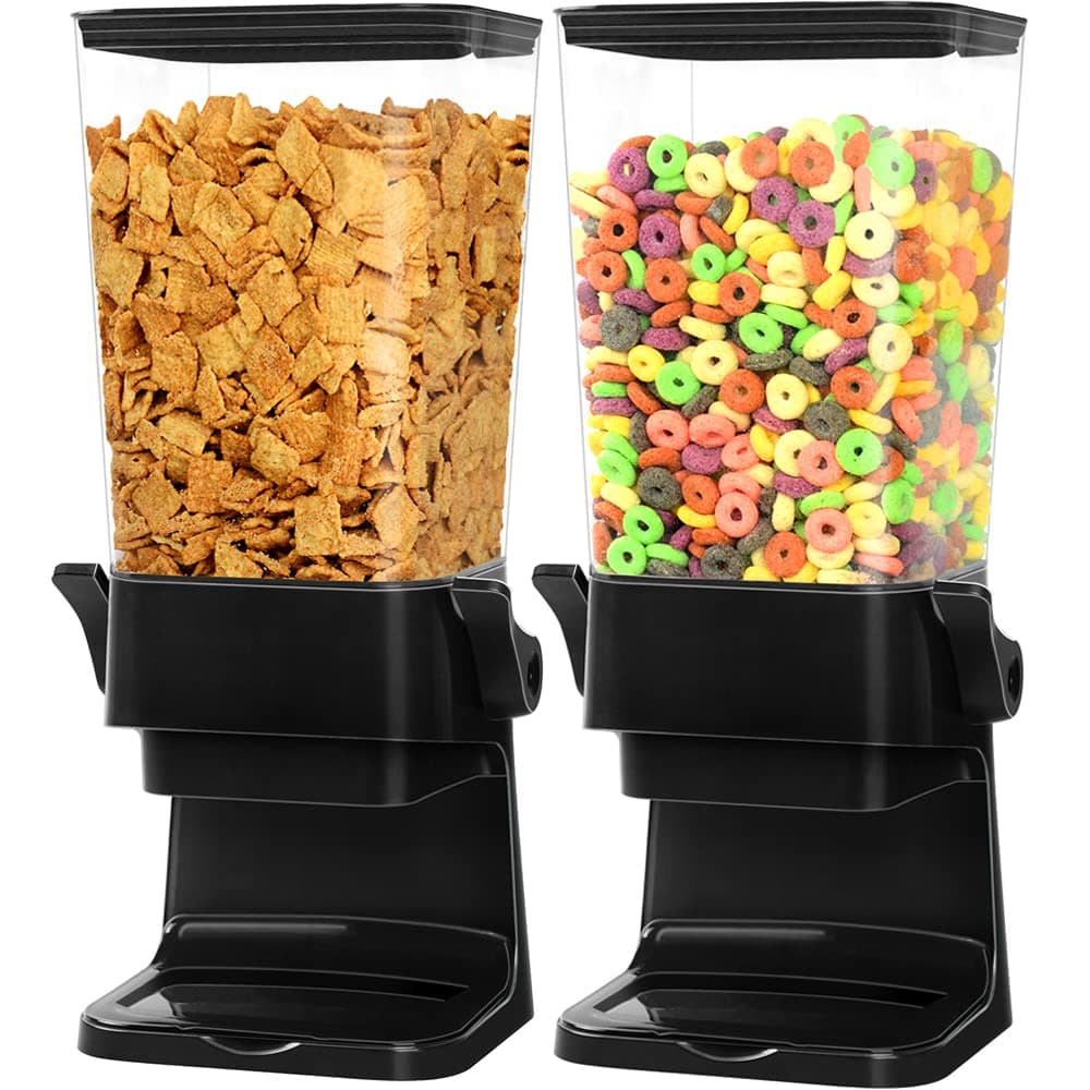 Cereal Dispenser Countertop 2 Pack 5.5 Qt Large Cereal Storage Container Holder Dispenser for Pantry Dry Food Snack Nut Candy Dispenser Countertop Kitchen Organization Storage for Oatmeal Granola