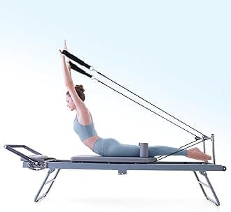 ARKANTOS Pilates Reformer Machine Foldable, Reformer Pilates Equipment for Gym Workout and Home Use, Suitable for Intermediate and Beginners Users