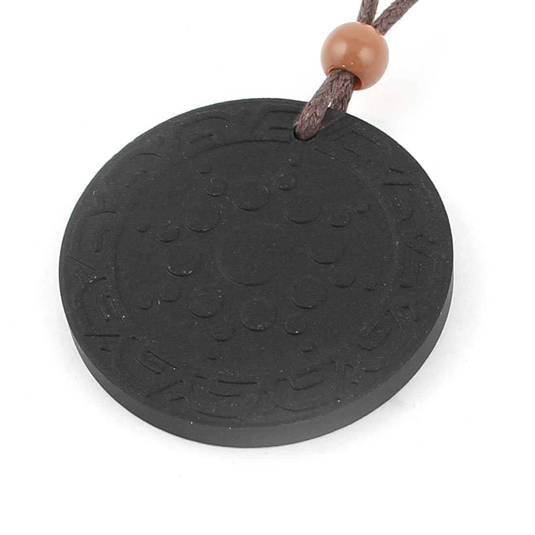 ZHuidjo Ceramic Double String Graven Dots Round Design Dangled Necklace Black (SN: cff 832 43f 179 0a2)