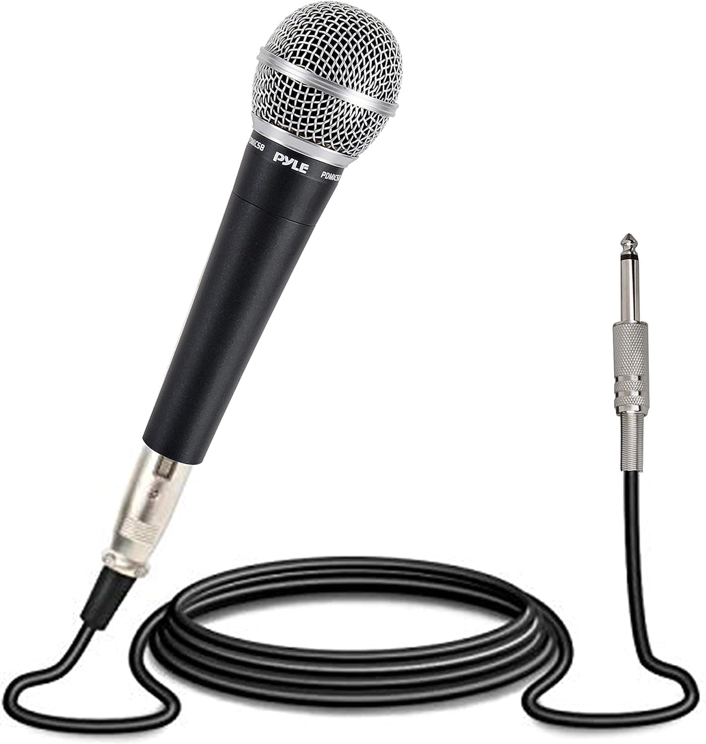 Pyle Microphone, Dynamic Cardioid, XLR Cable Included, Unidirectional, Rugged Construction, Built-in Pop Filter, Perfect for Stage & Studio, High Gain, Ultra-Wide Frequency Response, 15ft Cable