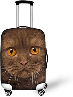 HUGS IDEA Vivid Cat Face Pattern Elastic Thicken Suitcase Protector Luggage Cover for 22/24/26 Inch