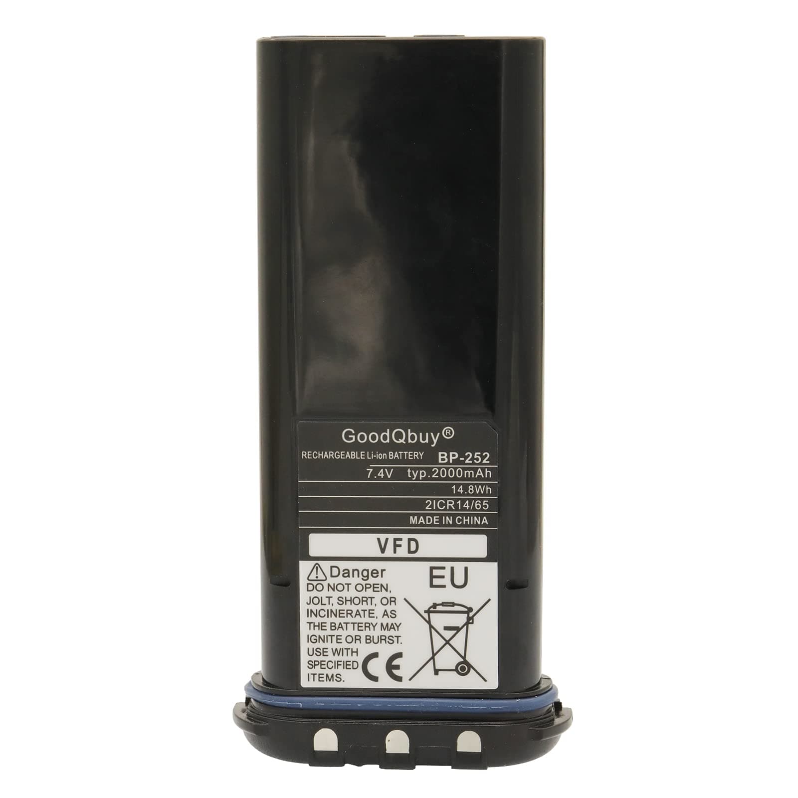 BP252 2000mAh 7.4V Two Way Radios Li-ion Replacement Battery Compatible with Icom Handheld Marine Radio IC-M36 IC-M34 BP-252
