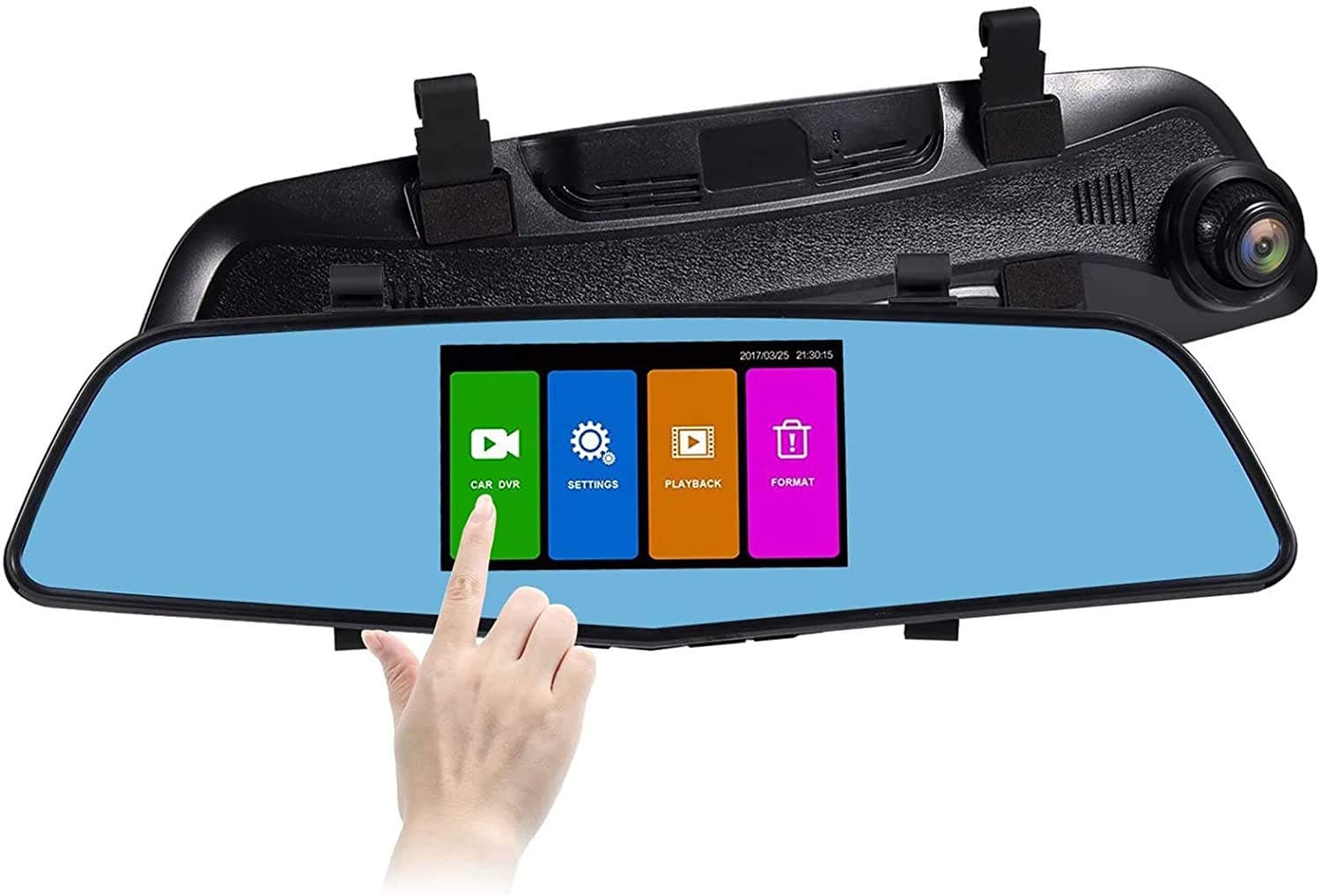 SENDOW Mirror Dash Camera 4.5 Inch IPS Touch Screen FHD 6G Lens with Mirror Rearview Camera Dual Back Car Dashboard Cam DVR Parking Monitor G-Sensor Loop Recording