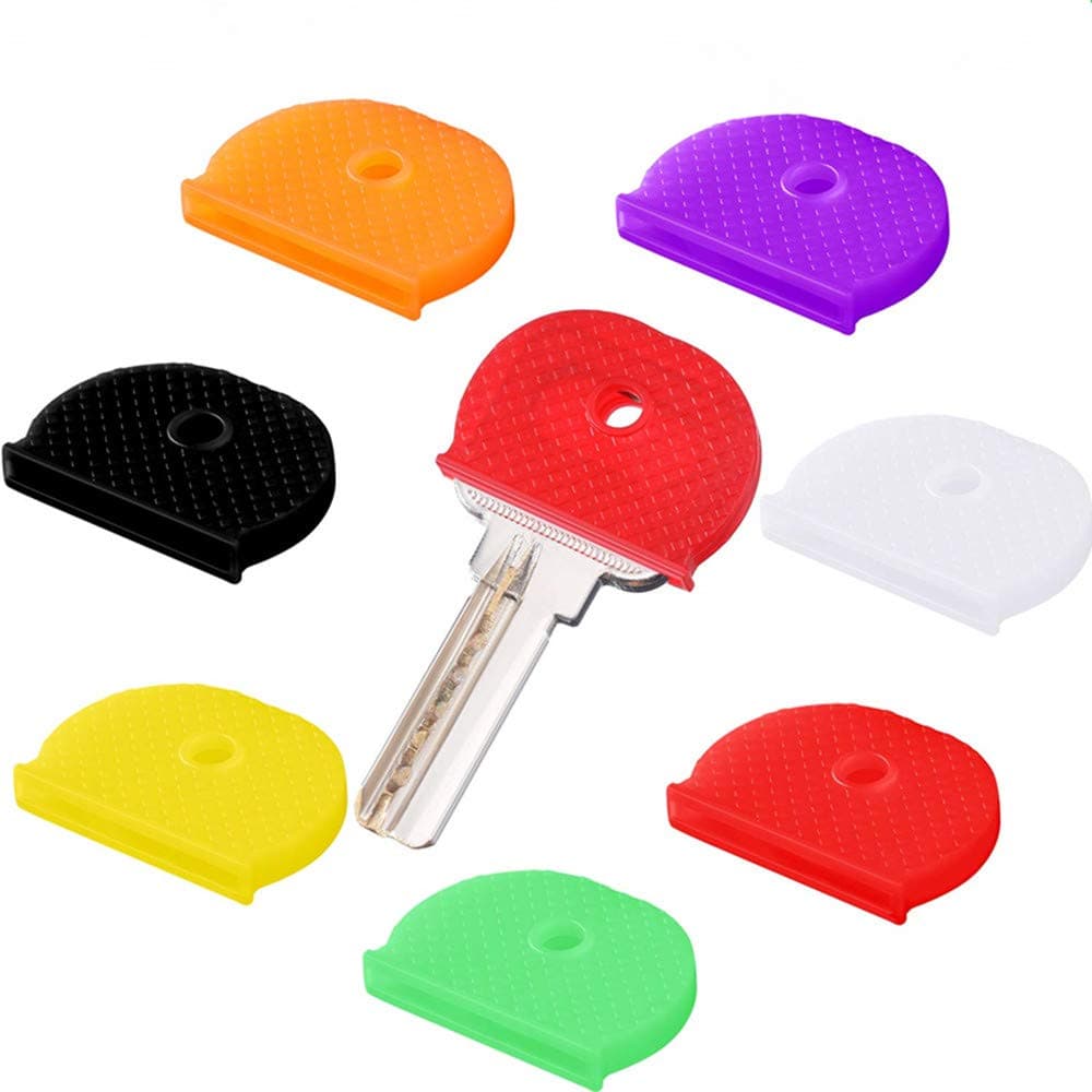 ZARRS Key Caps Covers,32 Pack Universal Rubber Half Round Coloured Key Tags for Easy Identifying Door Keys 8 Colors
