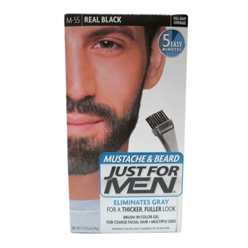 Just For Men Mustache & Beard #M-55 Real Black Color Gel (2 Pack)