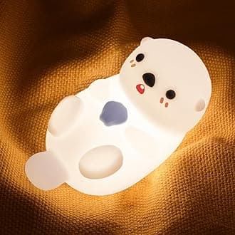 Cute Otter Night Light for Kids Bedroom, Animal Silicone Nursery Night Lamp Touch Control Sea Otter Nightlights USB Rechargeable Bedside Lamp for Baby Children Toddlers Girls Gift