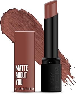 Matte About You Lipstick | Long Lasting & Highly Pigmented Lipstick | Glides Smoothly | Matte Finish | One Stroke Application | Cruelty-Free & Vegan - 3g (Caramel Kiss - Shade 12)