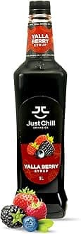 Just Chill Drinks Co.- Yalla Berry Fruit Syrup, 1L (Non-GMO, Vegan, Gluten Free, Halal) - Prepare refreshing & thirst Quenching mocktails