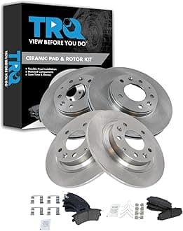 TRQ Front and Rear Brake Pad & Rotor Kit Brake Pads Brake Rotor Ceramic Compatible with 2003-2005 Mazda 6