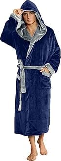 U2SKIIN Mens Fleece Robe Plush Collar Shawl Bathrobe