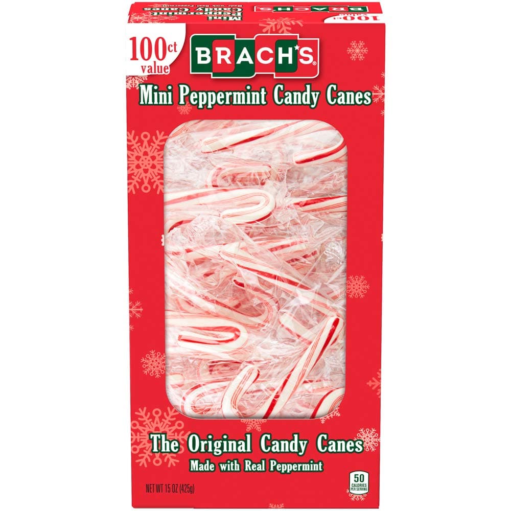 Holiday CandyBrachs Mini Peppermint Individually wrapped Canes 100 Count