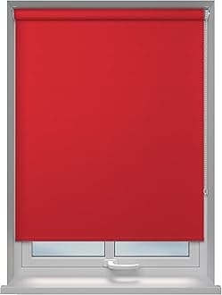 Roller blinds Thermal Blackout Roller blind - Trimmable UV Protection Child Safe Home Office Window Blinds Easy Fit Room Darkening shades Red Blind 240cm wide x 165cm drop