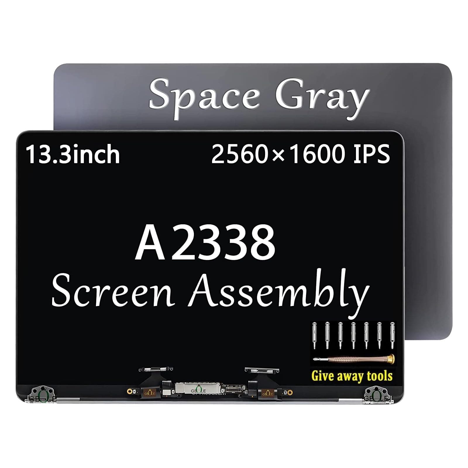 A2338 M1 M2 Screen Replacement for MacBook Pro Retina A2338 M1 M2 EMC 3578 MYD83 MYD92 MYDA2 MYDC2 MYD83LL/A MYD92LL/A MYDA2LL/A MYDC2LL/A Full LED LCD Screen Display Assembly Grey