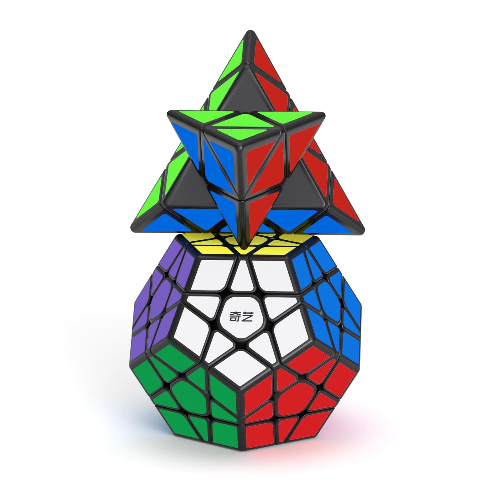 Speed Cube Set, ROXENDA Magic Cube Set of Pyramid Megaminx Cube Smooth Triangle Pentagon Speedcube