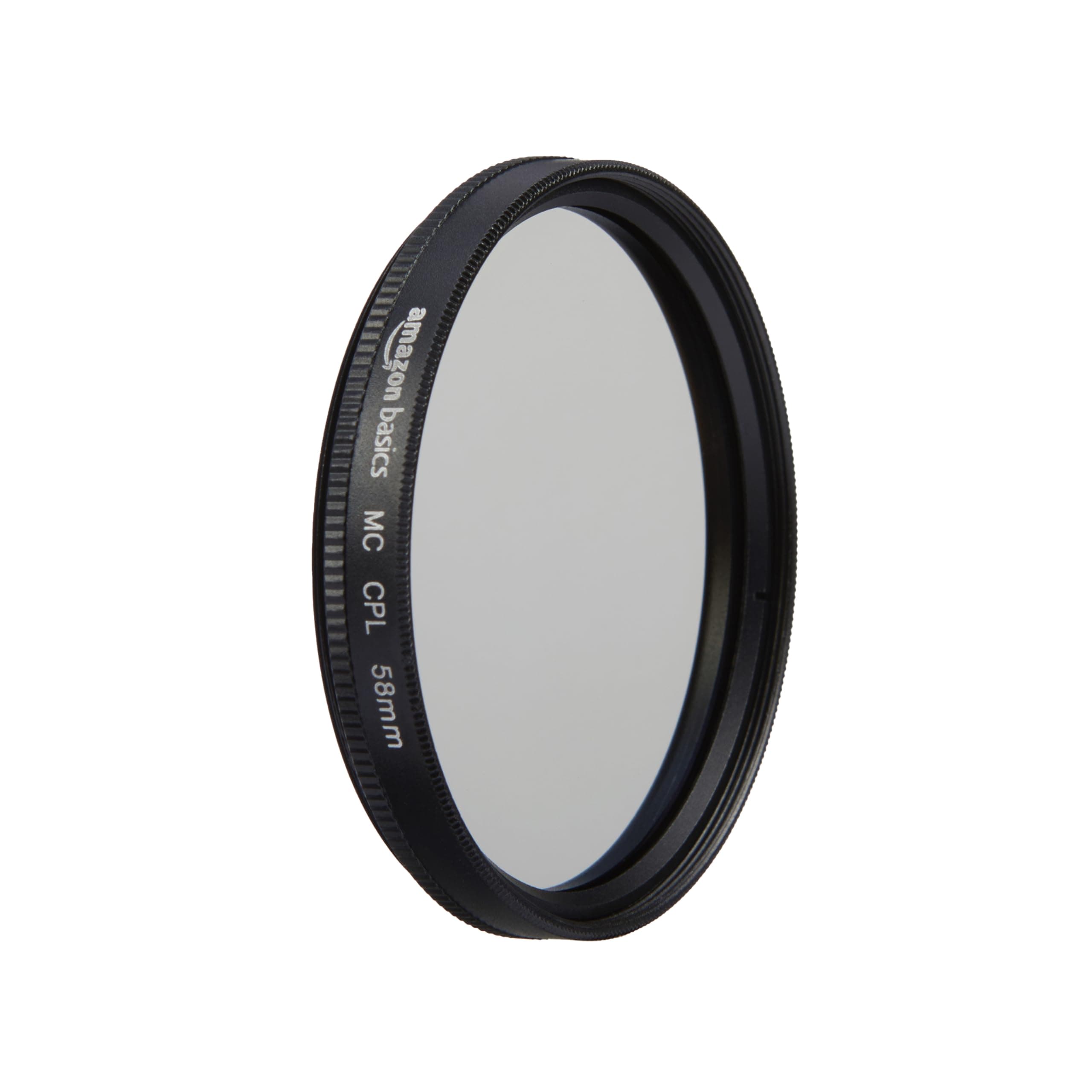 Amazon Basics - 58 mm Circular Polarizer Protection Filter for Deeper Colours, Glare and Reflection Reduction, Multi-Coated, Protects from Dust, Dirt and Scratches