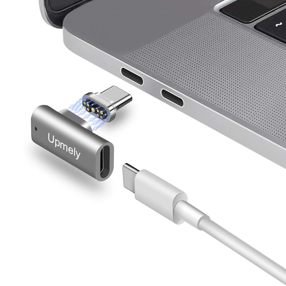 Magnetic USB C Charger Adapter,9pins Magnet USB Type C Fast Charging Connector Support 100W 20V/5A for MacBook Pro/Air iPad Pro Chromebook Nintendo Switch Dell XPS Any Type c Laptop (Gray)