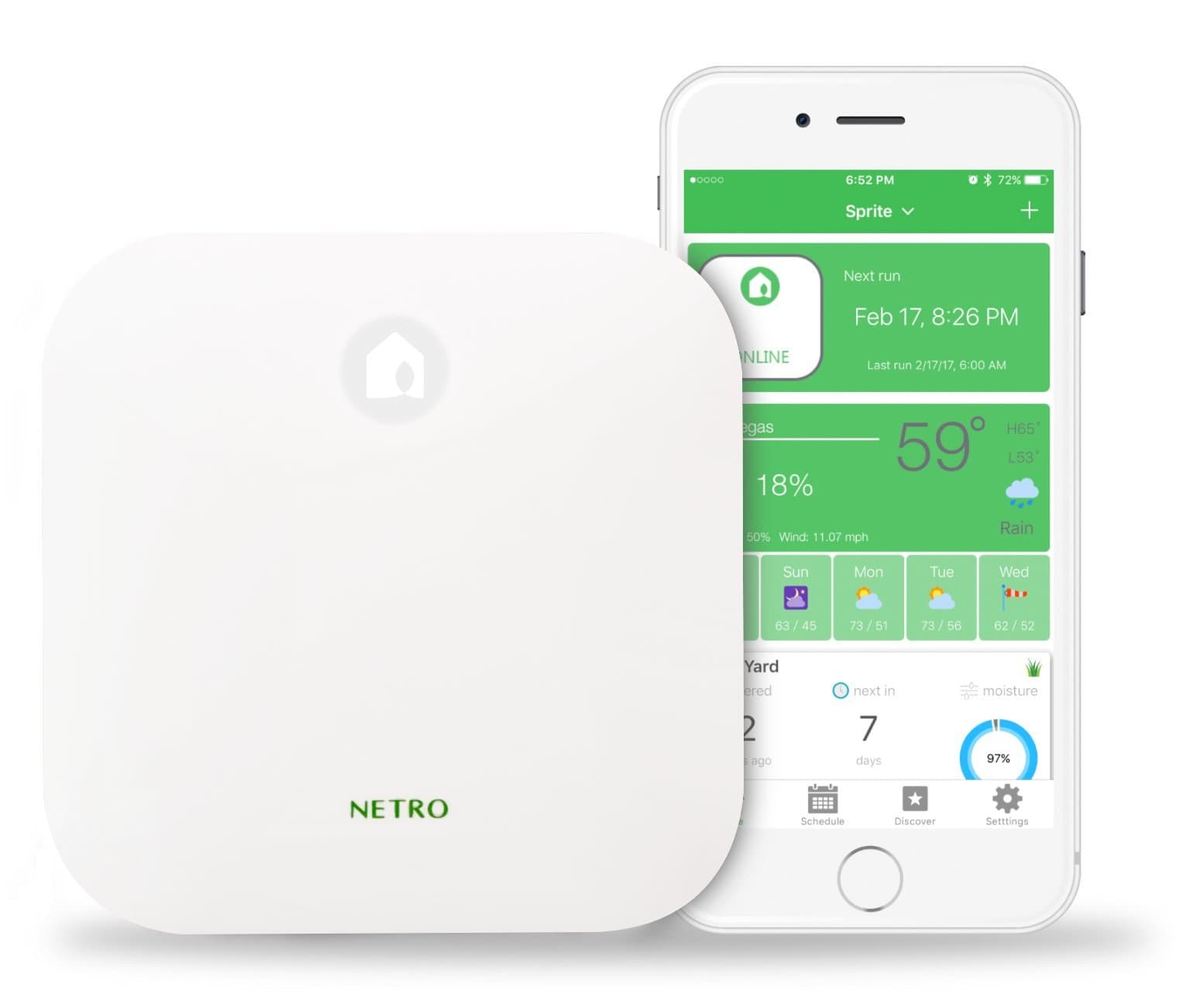 Netro Smart Sprinkler Controller, Pearl White, Sprite-12, WiFi, 12 Zone, WaterSense Certified, Compatible with Alexa