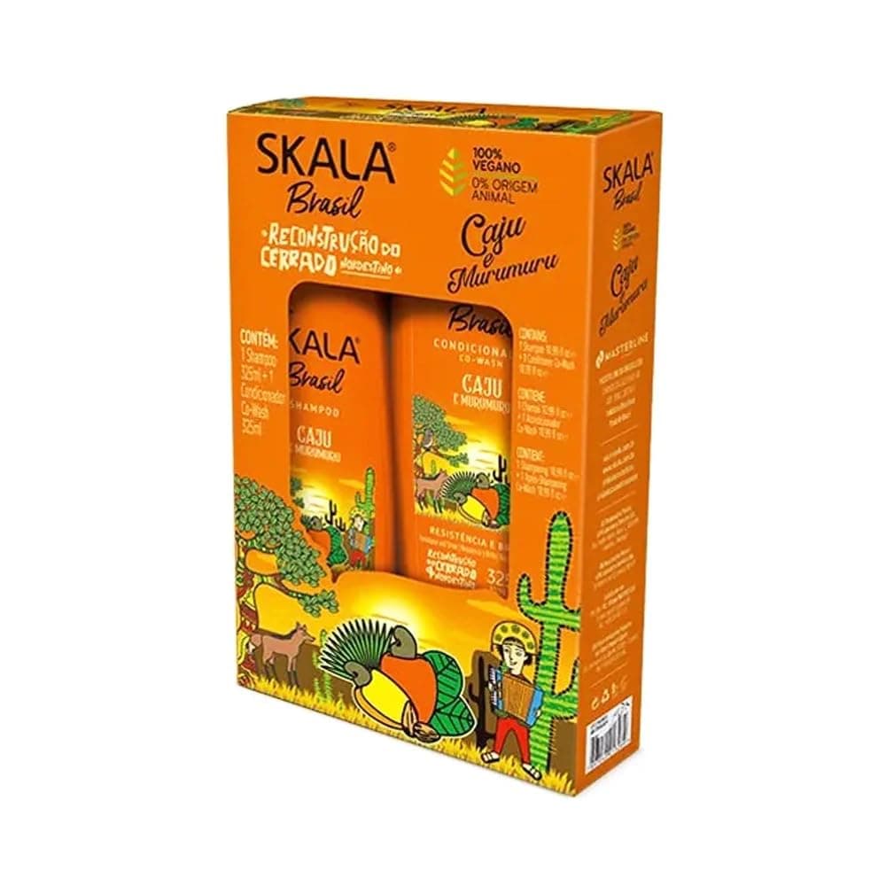 Deep Moisturizing & Nourishing - Shampoo & Conditioner Pack - Caju E Murumuru - Skala - 325ml Each - Natural Ingredients