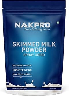 NAKPRO NUTRITION Skimmed Milk Powder | 1Kg | Derived from Cow Milk | 100% Pure & Natural | Sugar Free & No Added Preservatives | NABL Lab tested for Purity