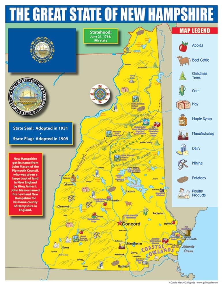 Gallopade Publishing Group New Hampshire State Map for Students - Pack of 30 (9780635106568)