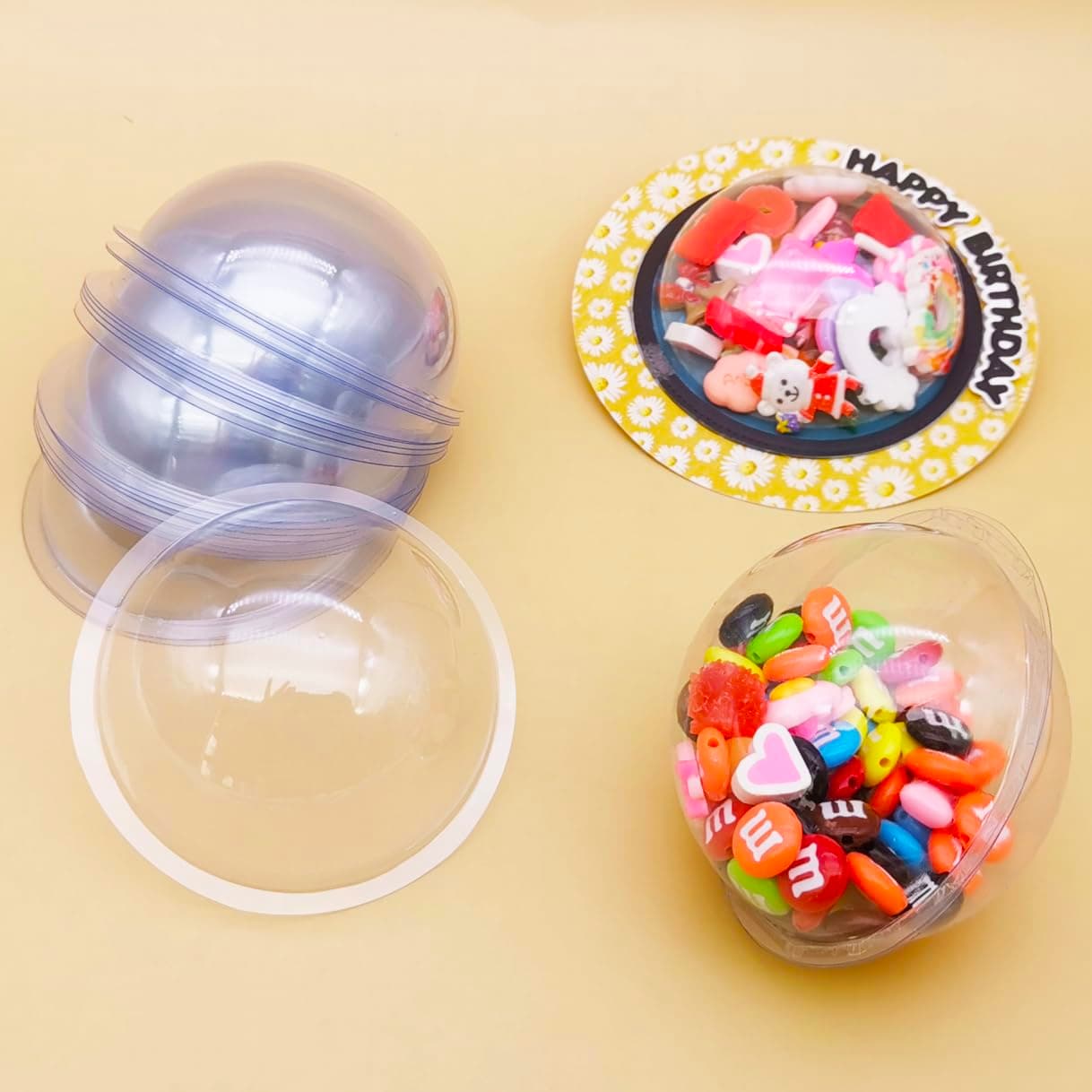 Alinacutle 20PC Half Ball Clear Plastic Candy Dome Candy Holder Transparent Plastic Covers for DIY Candy Gift Box, 2023101301