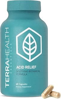 Terra Health EssentialsAcid Relief | All Natural Acid Reflux Relief, Heartburn, Indigestion Supplement | 30 Day Supply (60 Capsules)