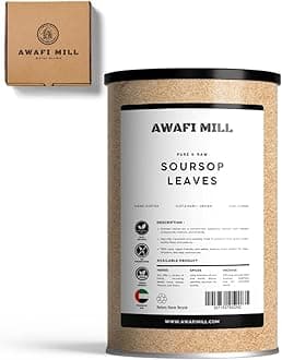 AWAFI MILL Soursop Leaves (Graviola, Annona muricata) | Dried Whole Herbal Leaves for Smooth, Tropical-Note Tea, Iced Infusions, Blends & Culinary Steeping - Pack of 80 Handpicked and Dried Leaves