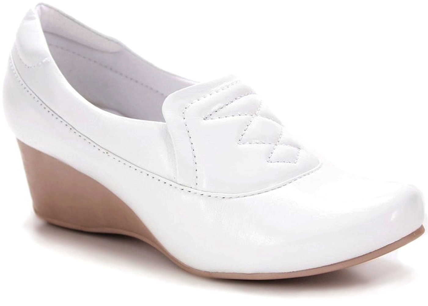 Wedge Leather Shoes 4156 - White