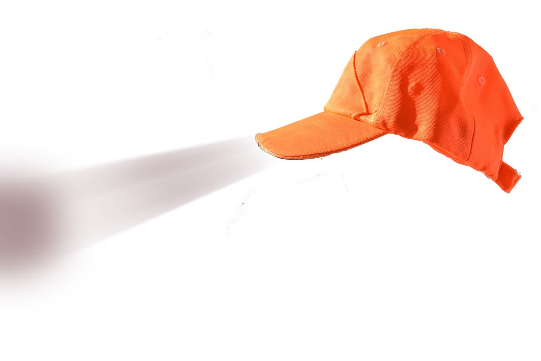 Deluxe Night Vision Cap Red Beam, High Beam and Low Beam LEDs 6 LED Flashlight Cap, Orange, Compare to Panther Vision and Other LED Caps