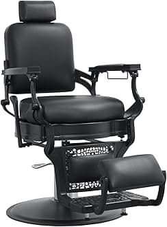 Barber Chair Hair Salon Chair,Heavy Duty 700 LBS, for Hair Stylist Barber Beauty Tattoo Massage(Black Square)