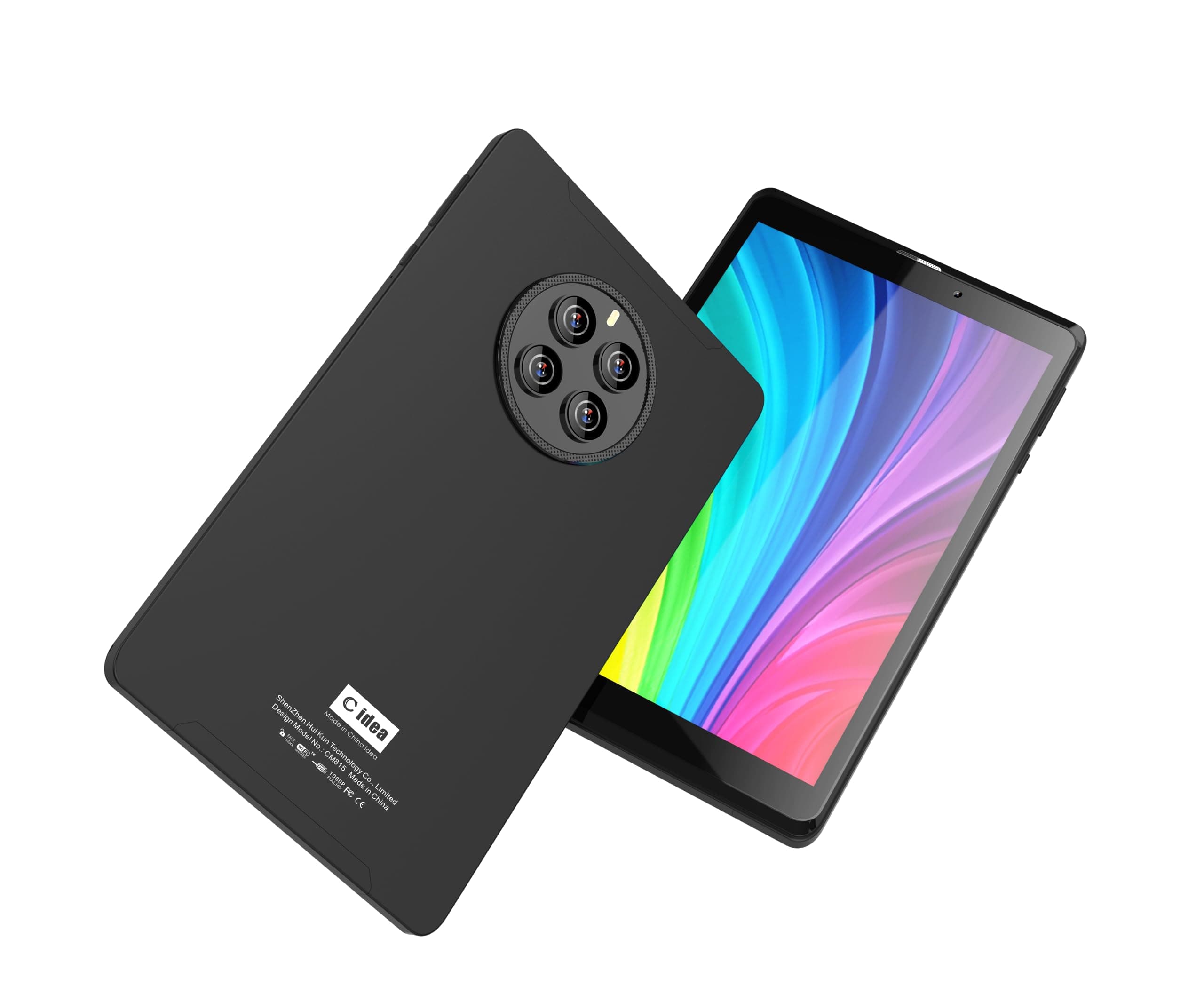 C idea Smart Tablet Android 8-Inch IPS Screen Tempered Glass, 5G LTE Single SIM WiFi, CM815 Kids Tab Zoom Supported Face Unlock Tablet PC with Flip Case Cover (Black)